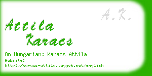 attila karacs business card